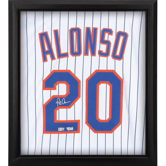 Pete Alonso New York Mets Framed Autographed White Replica Jersey Shadowbox - Fanatics Authentic Certified