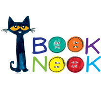 Pete the Cat Book Nook Decal - Reading Corner Wall Sticker | Groovy Vinyl Decals for Library, Nursery, Kindergarten Classroom, Kid’s Bedroom Décor – Removable Multicolored Kitten Quote (20”x11”)