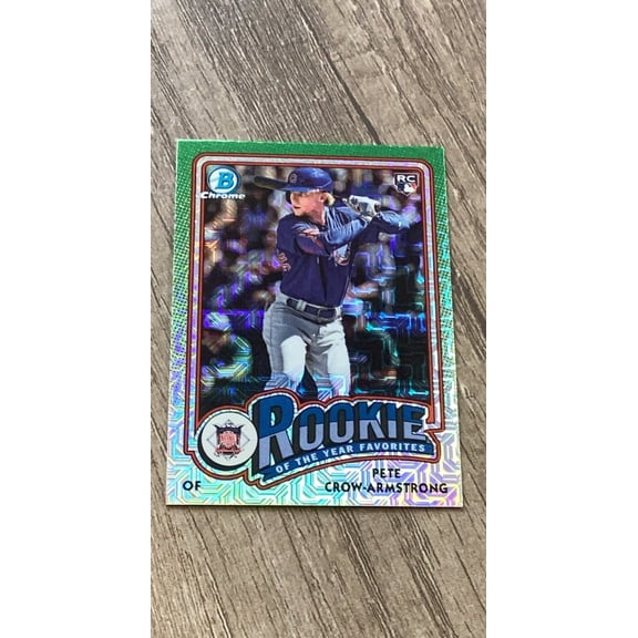 Pete Crow-Armstrong MLB Chicago Cubs 2024 Bowman - Rookie of the Year Favorites Mojo Refractors ROY-13 MLB insert RC Trading Card