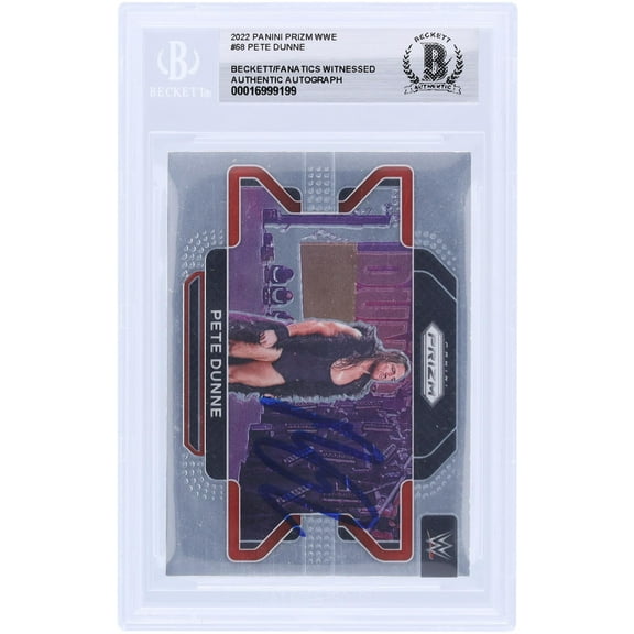 Pete Dunne WWE Autographed 2022 Panini Prizm #68 Beckett Fanatics Witnessed Authenticated Card - Fanatics Authentic Certified