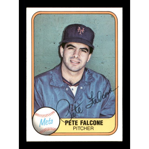 Pete Falcone Autographed 1981 Fleer Card #327 New York Mets SKU #166500