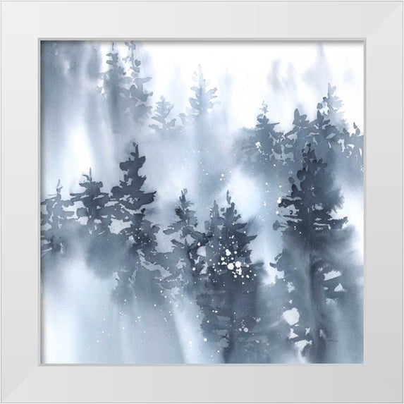 Pete, Katrina 12x12 White Modern Wood Framed Museum Art Print Titled - Misty Forest I