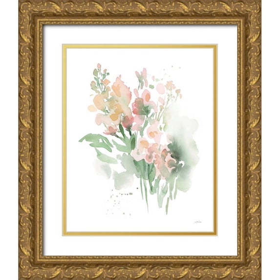 Pete, Katrina 12x14 Gold Ornate Wood Framed with Double Matting Museum Art Print Titled - Vibrant Blooms I
