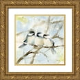 thumbnail image 1 of Pete, Katrina 15x15 Gold Ornate Wood Framed with Double Matting Museum Art Print Titled - Three Chickadees in Spring Sq, 1 of 4