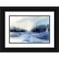 thumbnail image 1 of Pete, Katrina 18x13 Black Ornate Wood Framed with Double Matting Museum Art Print Titled - Winter River, 1 of 4