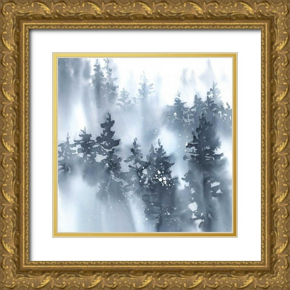 Pete, Katrina 20x20 Gold Ornate Wood Framed with Double Matting Museum Art Print Titled - Misty Forest I