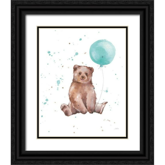 Pete, Katrina 20x24 Black Ornate Wood Framed with Double Matting Museum Art Print Titled - Festive Bear