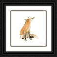 thumbnail image 1 of Pete, Katrina 26x26 Black Ornate Wood Framed with Double Matting Museum Art Print Titled - Dreaming Fox on White, 1 of 4