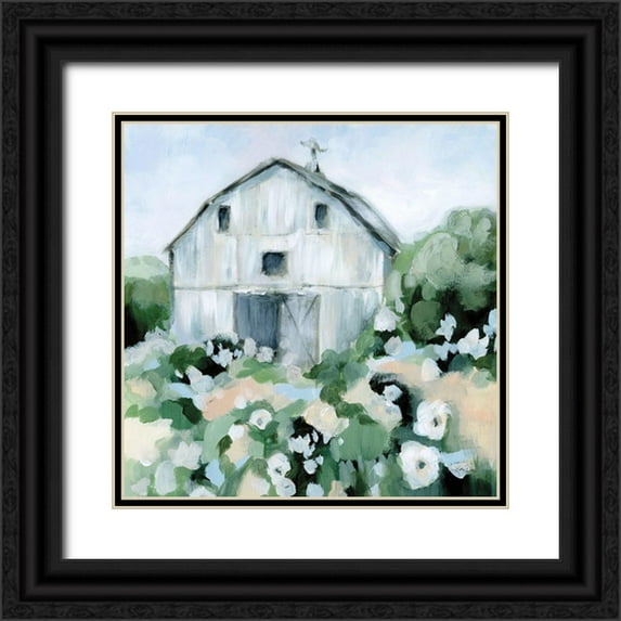 Pete, Katrina 26x26 Black Ornate Wood Framed with Double Matting Museum Art Print Titled - Summer Barn