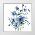 thumbnail image 1 of Pete, Katrina 26x26 White Modern Wood Framed Museum Art Print Titled - Secret Garden Bouquet I Blue, 1 of 4