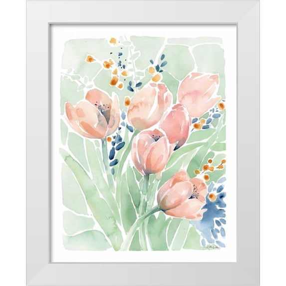 Pete, Katrina 26x32 White Modern Wood Framed Museum Art Print Titled - Tulip Spray