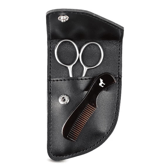 Pete & Pedro Beard Care & Mustache Comb + Stainless Steel Scissors Kit