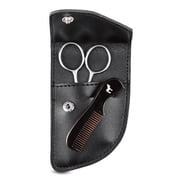 Pete & Pedro Beard Care & Mustache Comb + Stainless Steel Scissors Kit