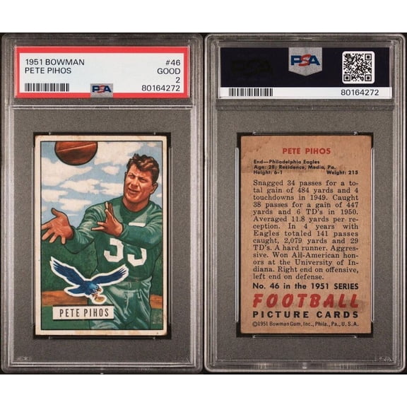 Pete Pihos #46 - 1951 Bowman - PSA 2 GOOD