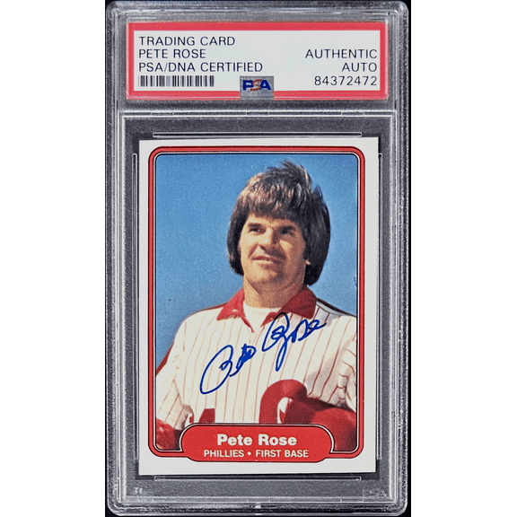 Pete Rose Signed 1982 Fleer #256 PSA DNA Auto Philadelphia Phillies