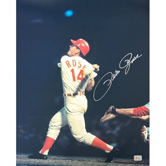 Pete Rose Signed Autographed 16x20 Photo Rose Exclusive Hologram Reds 11 Sil B