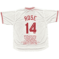 thumbnail image 1 of Pete Rose Signed Autographed White Stats Jersey Pete Rose Exclusive Hologram, 1 of 4