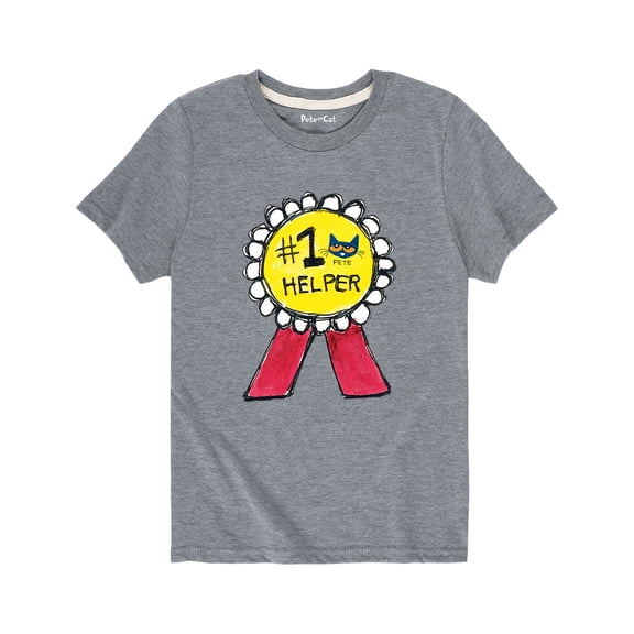 Pete The Cat - #1 Helper Badge - Youth Short Sleeve Graphic T-Shirt