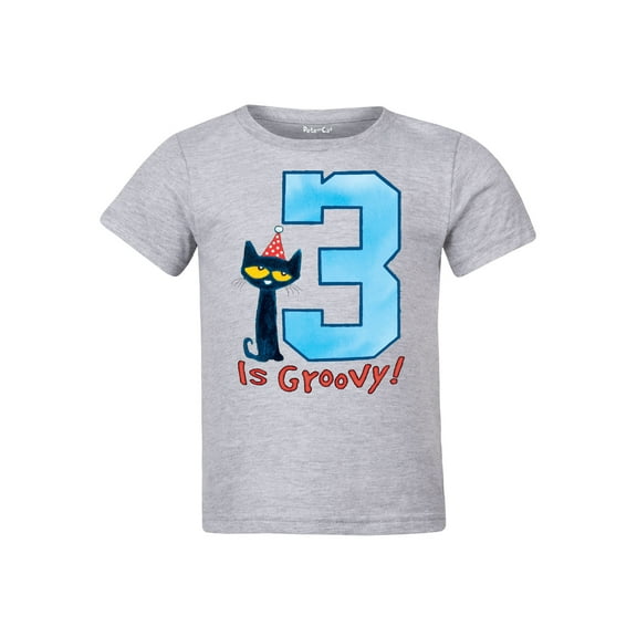 Pete The Cat - 3Rd Birthday Boys - Toddler Short Sleeve Graphic T-Shirt