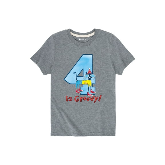 Pete The Cat - 4th Birthday Boys - Toddler Short Sleeve Graphic T-Shirt