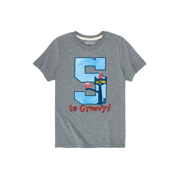 Pete The Cat - 5Th Birthday Boys - Toddler Short Sleeve Graphic T-Shirt