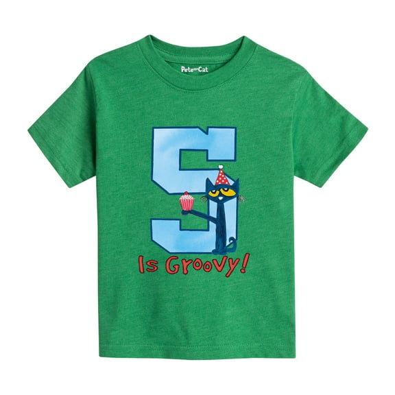 Pete The Cat - 5Th Birthday Boys - Toddler Short Sleeve Graphic T-Shirt