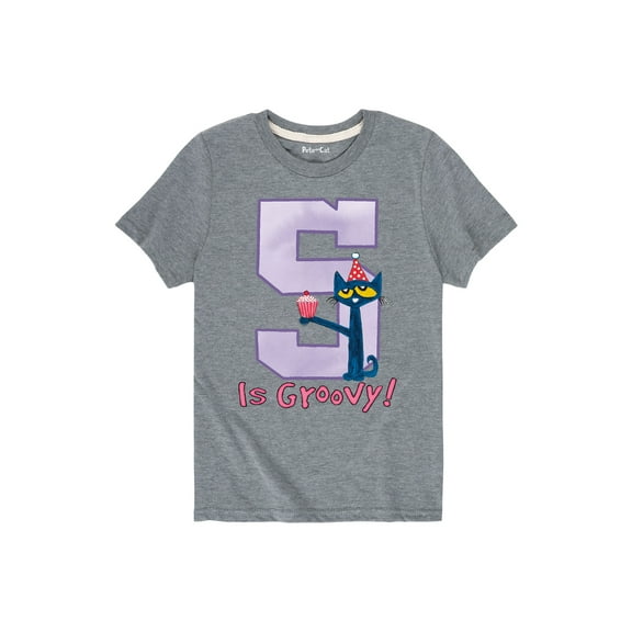 Pete The Cat - 5Th Birthday Girls - Toddler Short Sleeve Graphic T-Shirt