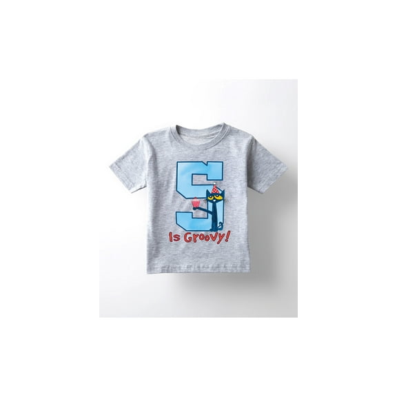Pete The Cat - 5th Birthday Boys - Youth Short Sleeve Graphic T-Shirt