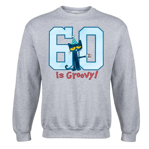 Pete The Cat - 60Th Birthday Adult - Adult Crew Fleece