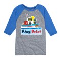 thumbnail image 1 of Pete The Cat - Ahoy Pete - Toddler And Youth Raglan Graphic T-Shirt, 1 of 7