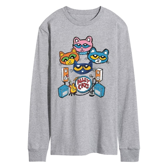 Pete The Cat - Alley Cats Heads - Men's Long Sleeve Graphic T-Shirt