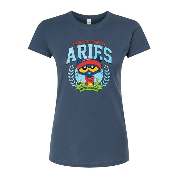 Pete The Cat - Aries - Juniors Fitted Graphic T-Shirt