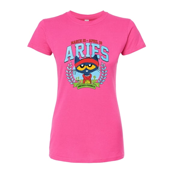 Pete The Cat - Aries - Juniors Fitted Graphic T-Shirt