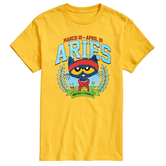 Pete The Cat - Aries - Men's Short Sleeve Graphic T-Shirt