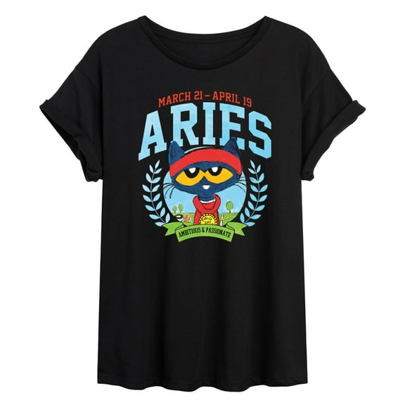 Pete The Cat - Aries - Women's Oversized Graphic T-Shirt