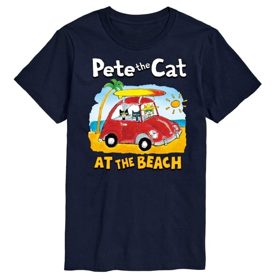 Pete The Cat - At The Beach - Men's Short Sleeve Graphic T-Shirt