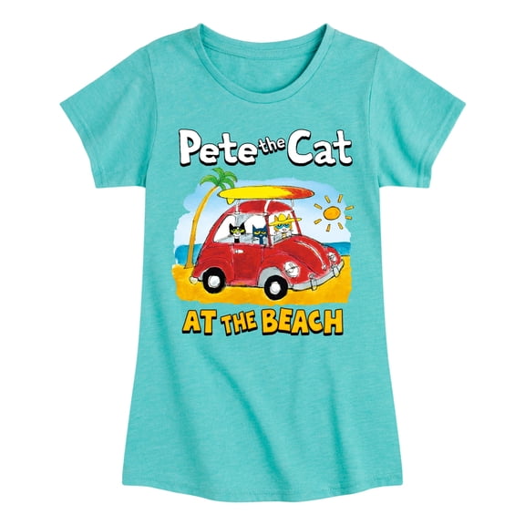 Pete The Cat - At The Beach - Toddler And Youth Girls Short Sleeve Graphic T-Shirt