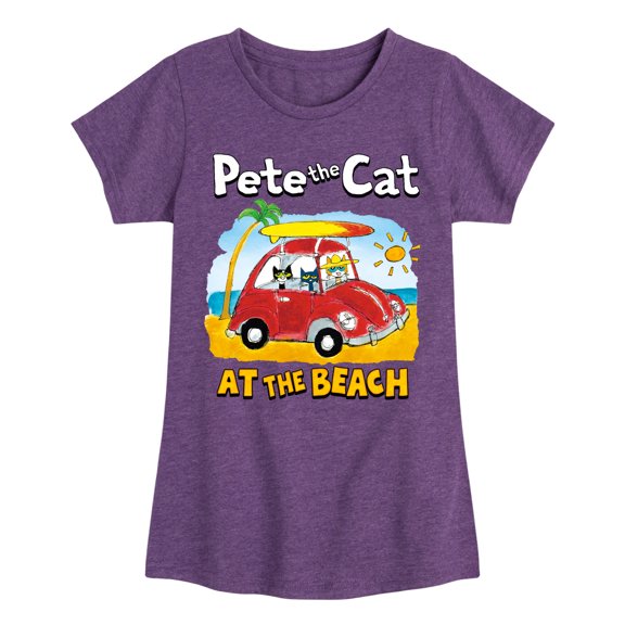 Pete The Cat - At The Beach - Toddler And Youth Girls Short Sleeve Graphic T-Shirt