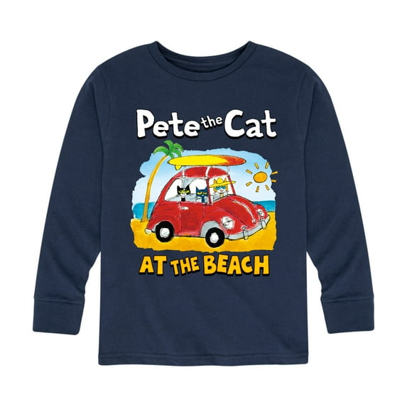 Pete The Cat - At The Beach - Toddler And Youth Long Sleeve Graphic T-Shirt