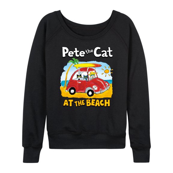 Pete The Cat - At The Beach - Women's Lightweight French Terry Long Sleeve Shirt