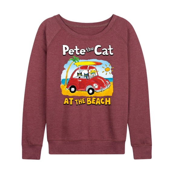 Pete The Cat - At The Beach - Women's Lightweight French Terry Long Sleeve Shirt