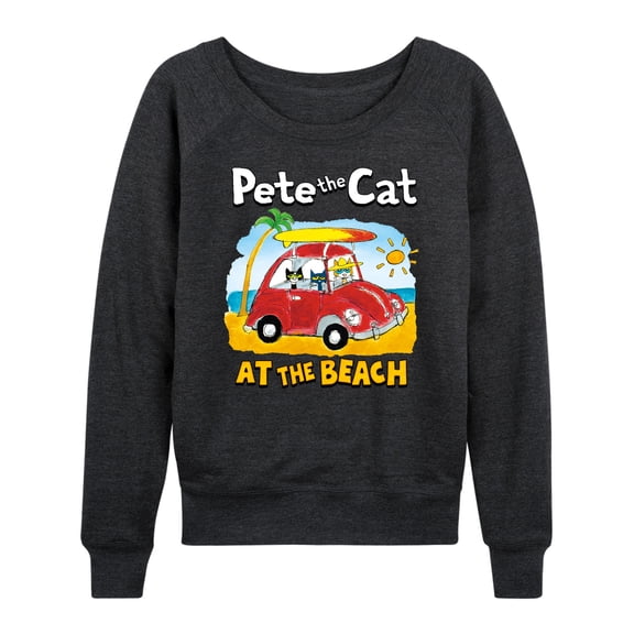 Pete The Cat - At The Beach - Women's Lightweight French Terry Long Sleeve Shirt
