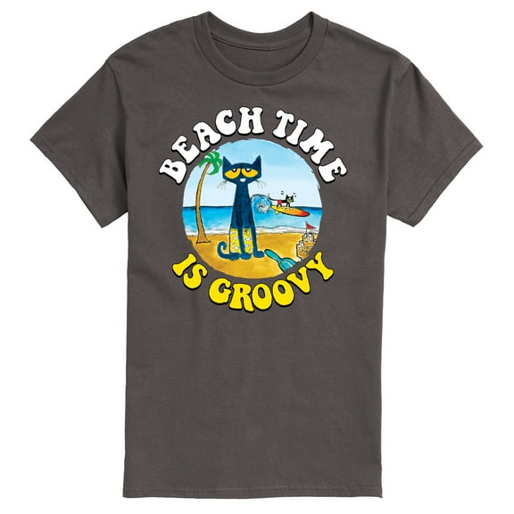 Pete The Cat - Beach Time Is Groovy  - Men's Short Sleeve Graphic T-Shirt