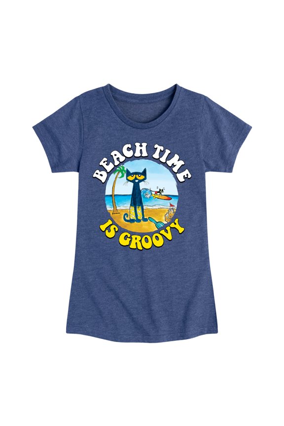 - Beach Time Is Groovy - Toddler And Youth Girls Short Sleeve Graphic T-Shirt
