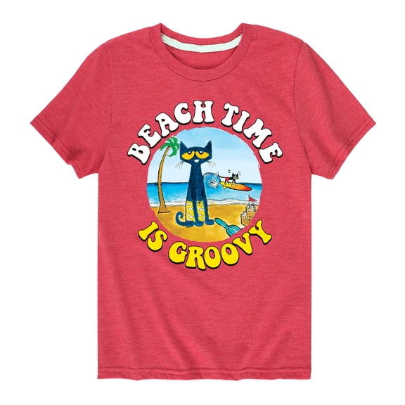 Pete The Cat - Beach Time Is Groovy - Toddler And Youth Short Sleeve Graphic T-Shirt