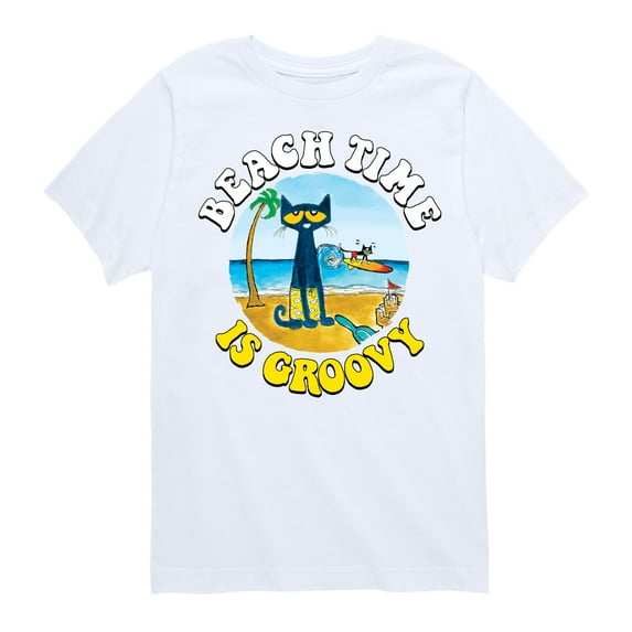 Pete The Cat - Beach Time Is Groovy - Toddler And Youth Short Sleeve Graphic T-Shirt