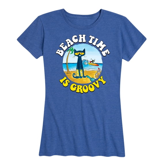 Pete The Cat - Beach Time Is Groovy - Women's Short Sleeve Graphic T-Shirt