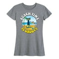 thumbnail image 1 of Pete The Cat - Beach Time Is Groovy - Women's Short Sleeve Graphic T-Shirt, 1 of 6