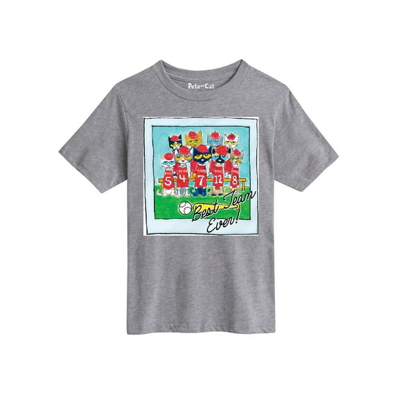 Pete The Cat - Best Team Ever Multi - Youth Short Sleeve Graphic T-Shirt