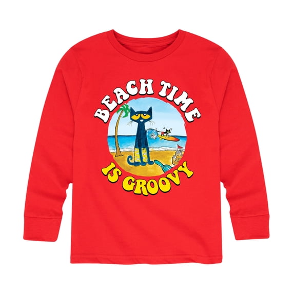 Pete The Cat - Boys' Long Sleeve Graphic T-Shirt